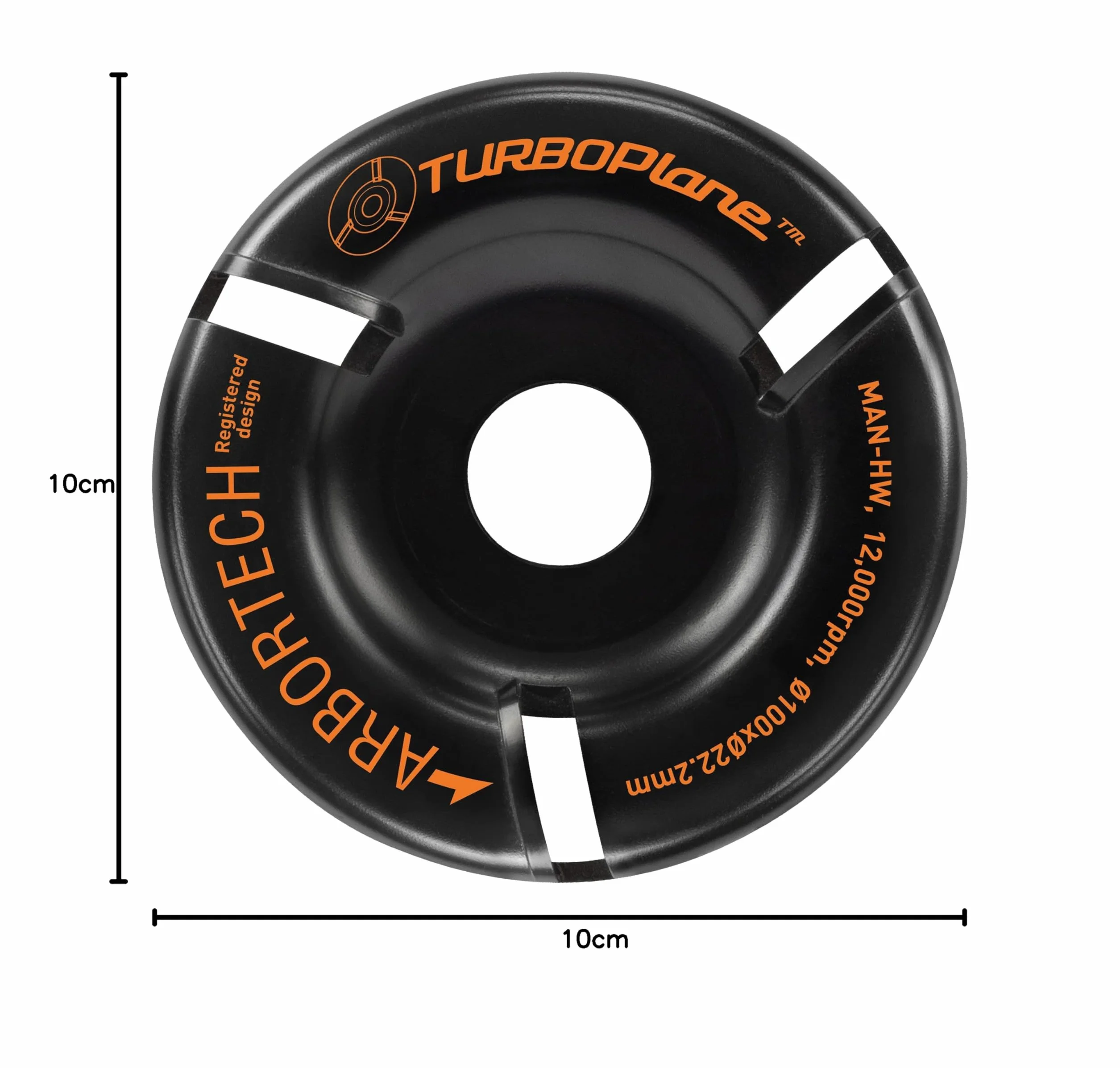 ARBORTECH TURBOPlane™ Lame 100mm Disque de sculpture sur bois en carbure de tungstène pour meuleuse d'angle