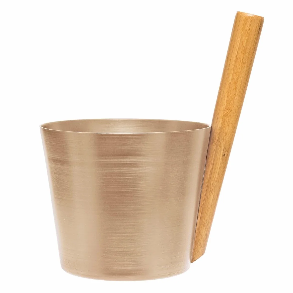Seau de Sauna en Aluminium/Bambou écologique 5 Litre Champagne