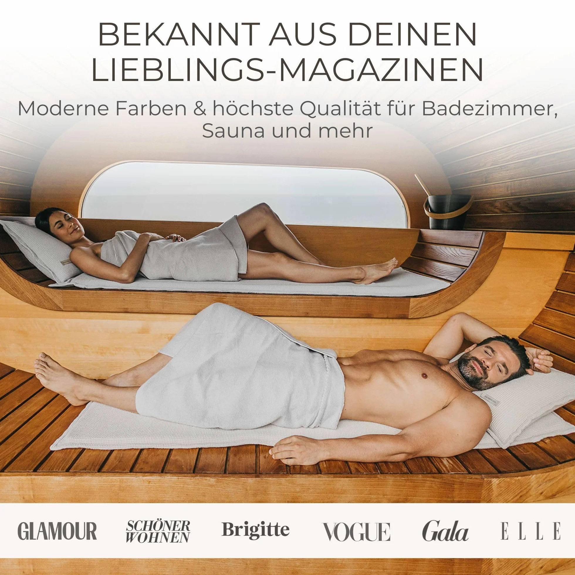 SAUNASOFA Ensemble de sauna avec coussin d'assise et serviette – Lavable, respirant, fabriqué à la main en Europe