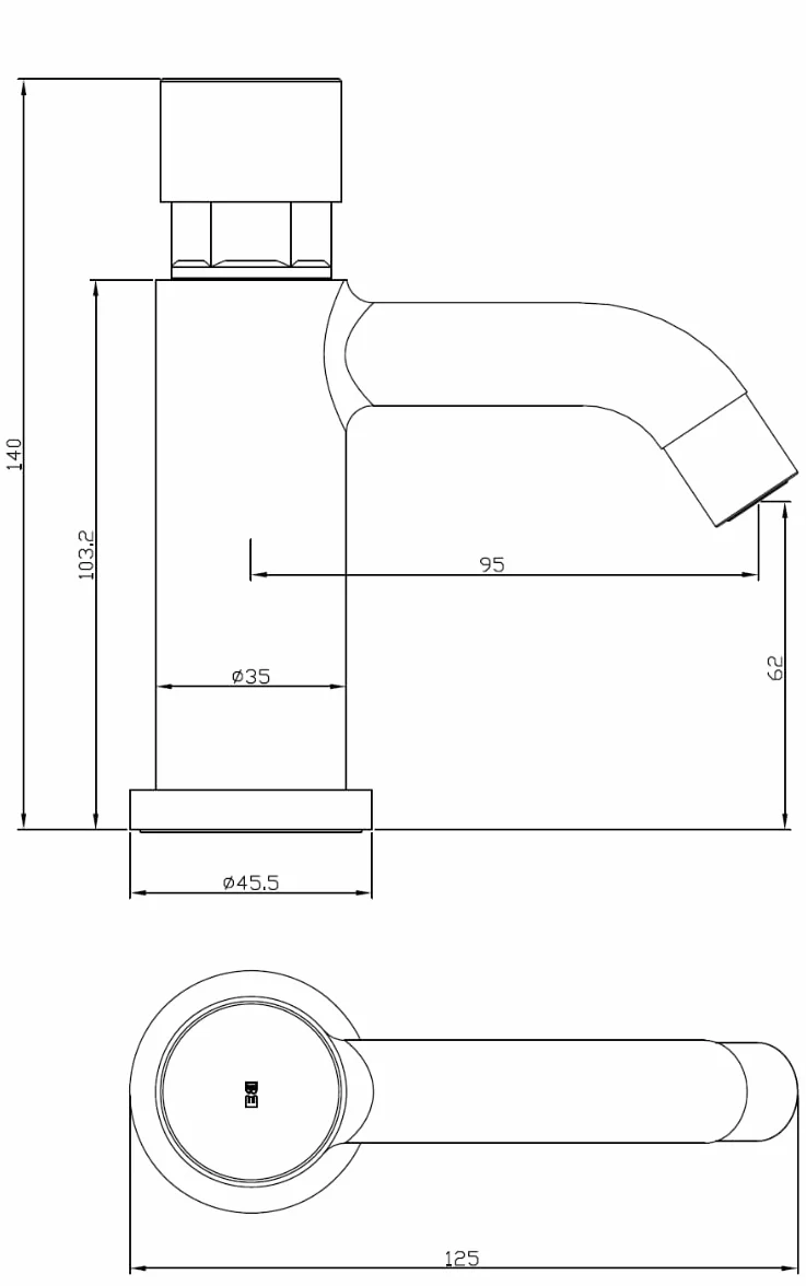 Essebagno Cilindro robinet lave-mains chrome eau froide