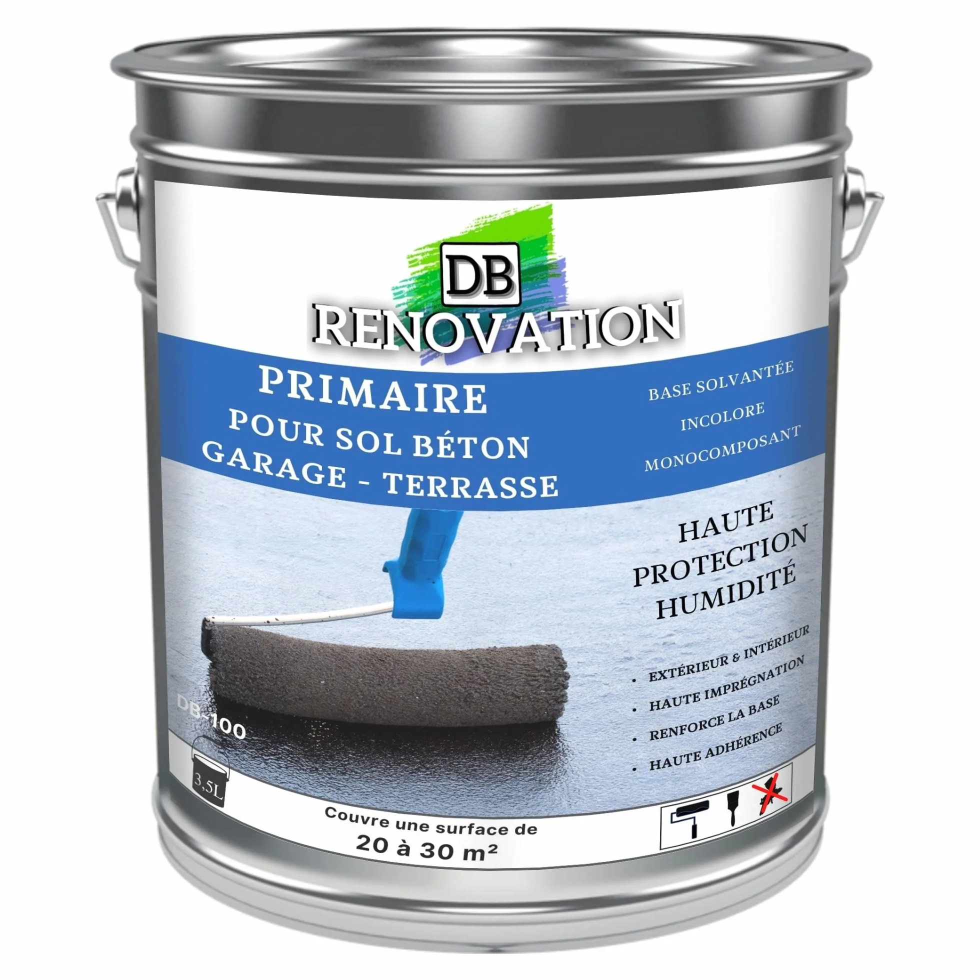Primaire pour sol béton 3,5L - Haute protection humidité - Excellent accrochage