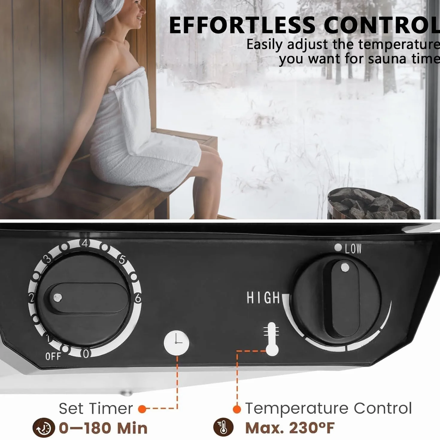 Poêle électrique pour sauna 3,6 kW 220 V acier inoxydable