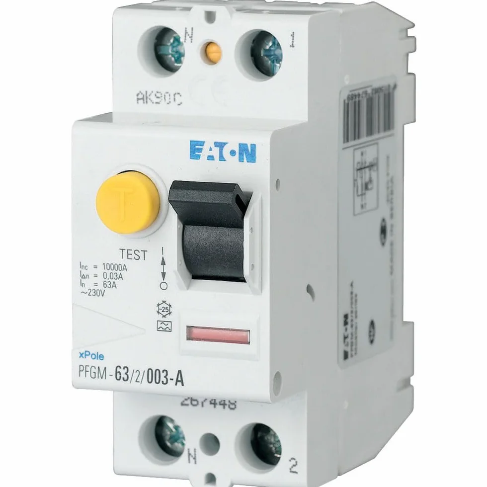 EATON INTERRUPTEUR DIFFERENTIEL 2 POLES 63 A 30 MA TYPE A BLANC