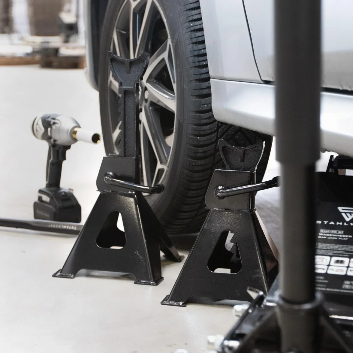 STAHLWERK Béquille JS-3 Lot de 2 Capacité de Charge 3 t 275-415 mm Béquille Automobile réglable en Hauteur