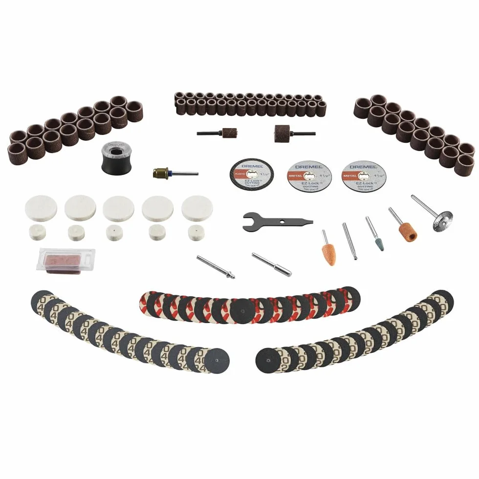 Kit d'accessoires Dremel 710-08 160 pièces pour outils rotatifs EZ Lock 1/8" - coupe, polissage, ponçage