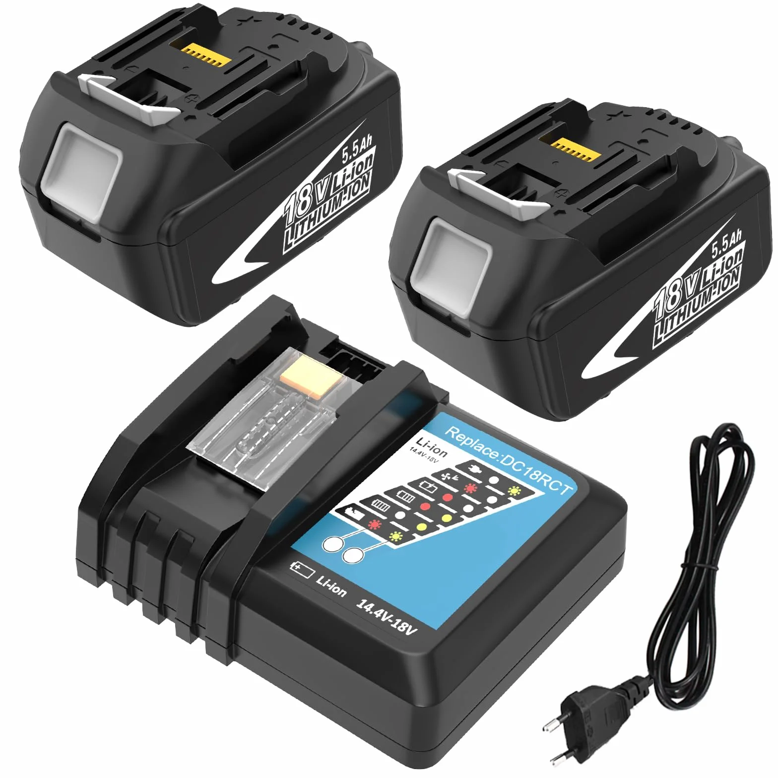 Makita BL1860B Batterie 18V 5.5Ah Chargeur DC18RC pour LXT-400