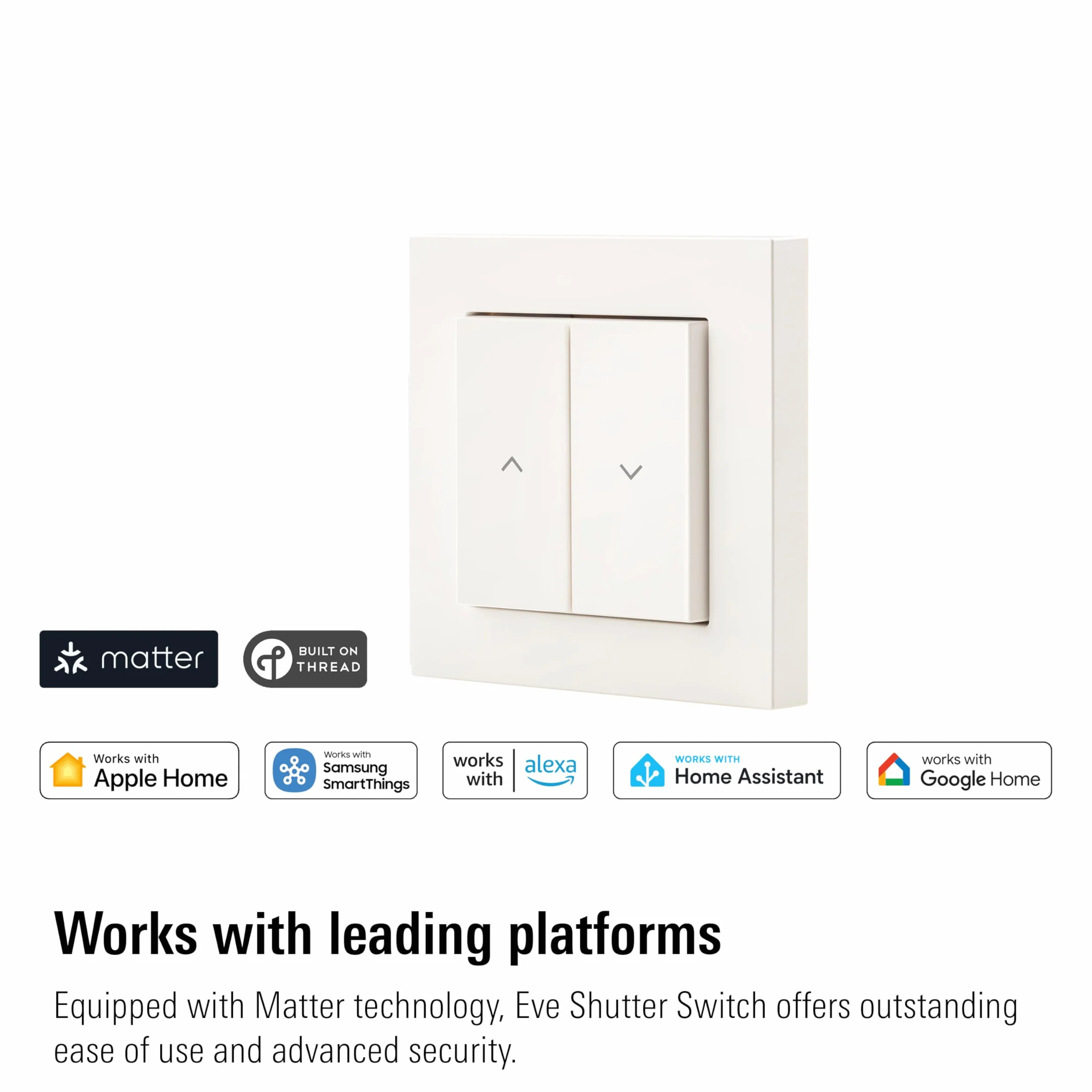 Eve Shutter Switch (Matter) 3 pièces - Smarte Rollladensteuerung für Alexa, Apple Home, Google, SmartThings