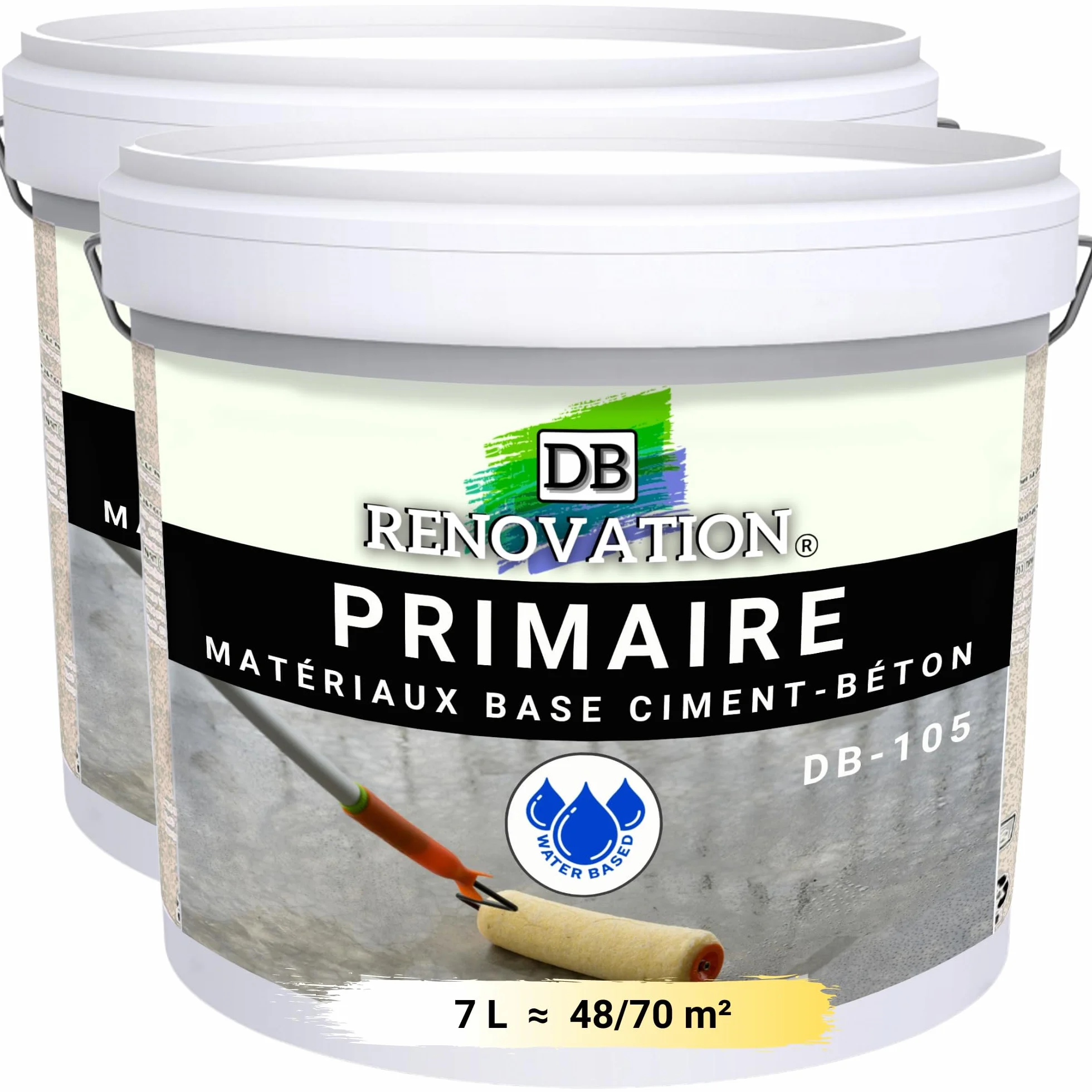 Primaire Sol Forte Adhérence Stabilise Béton Peinture Époxy Haute Protection Humidité 7L