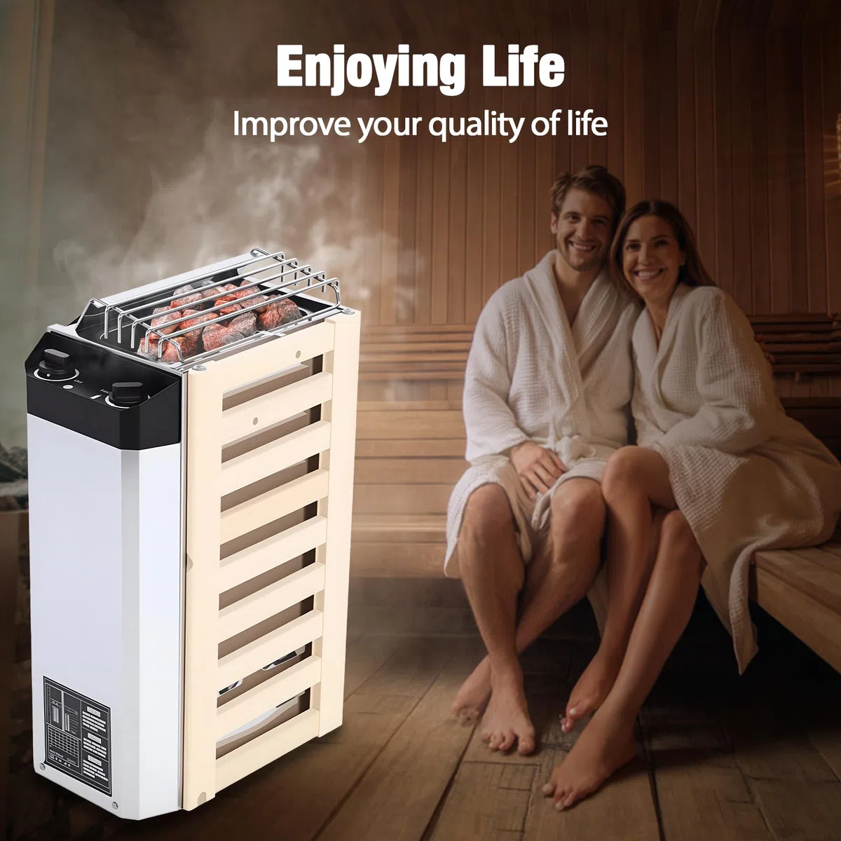 Poêle de sauna électrique 3,6 kW 220 V acier inoxydable chauffage à vapeur