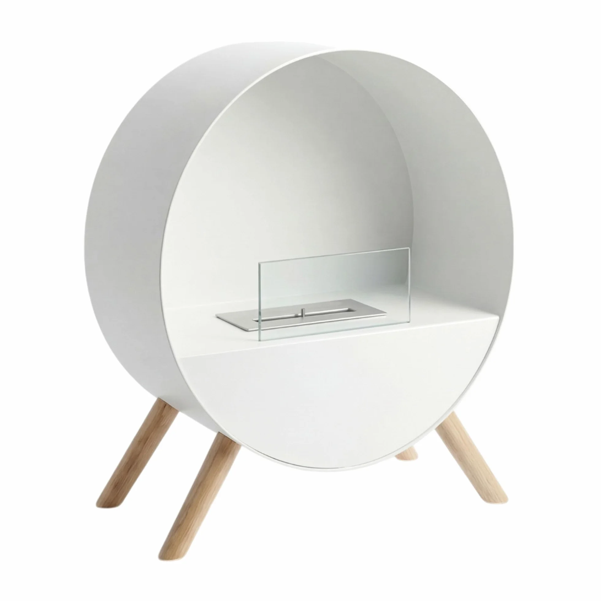 Frankystar Vénus Cheminée de sol 60 x 72 x 30 cm Pieds en bois de pin blanc