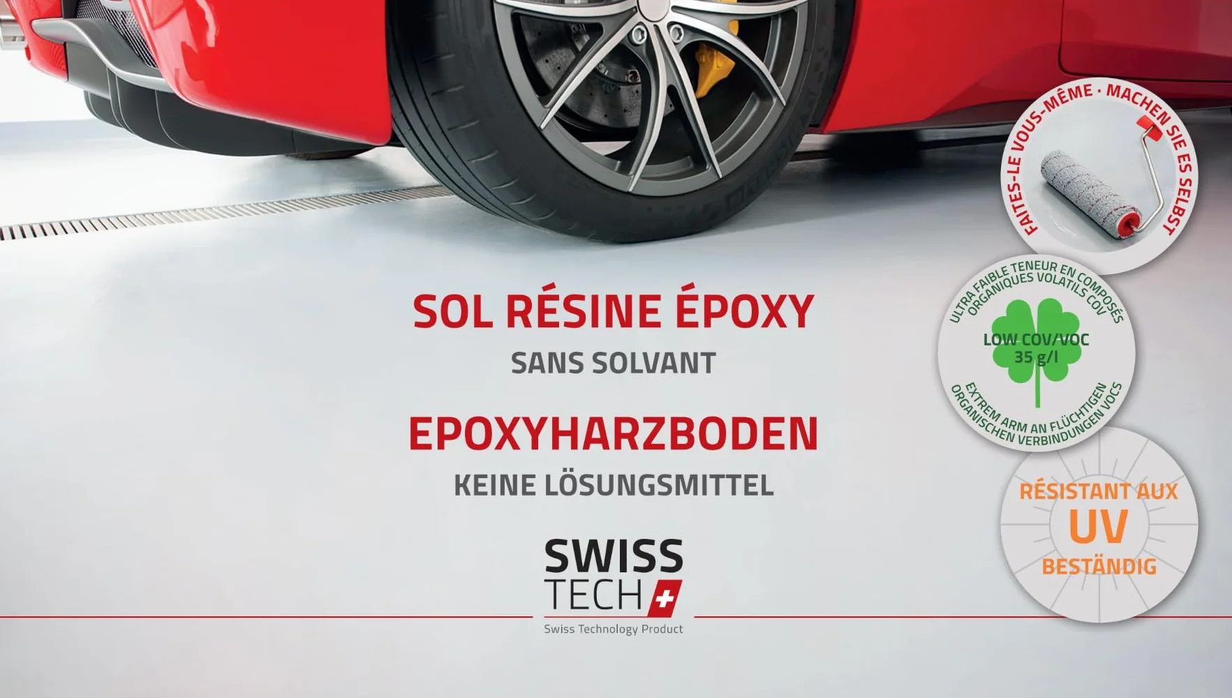 SwissTech Sol en Résine Époxy 3,8 KG 24 m² RAL 7030 Gris Pierre Sans solvant