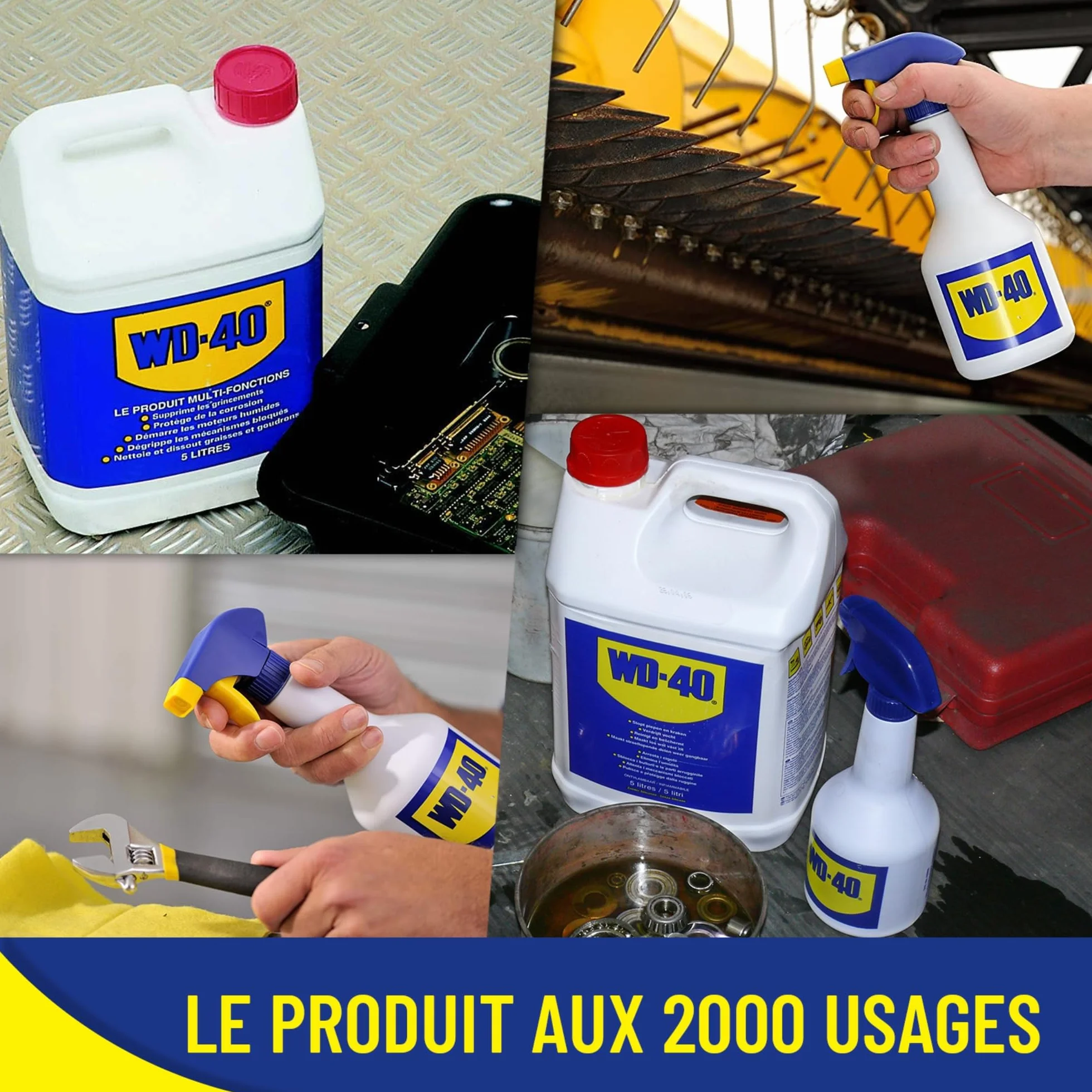 WD-40 Bidon 5 L Multifonction Sans Silicone Non Conducteur Compatible Plastiques Caoutchoucs Métaux