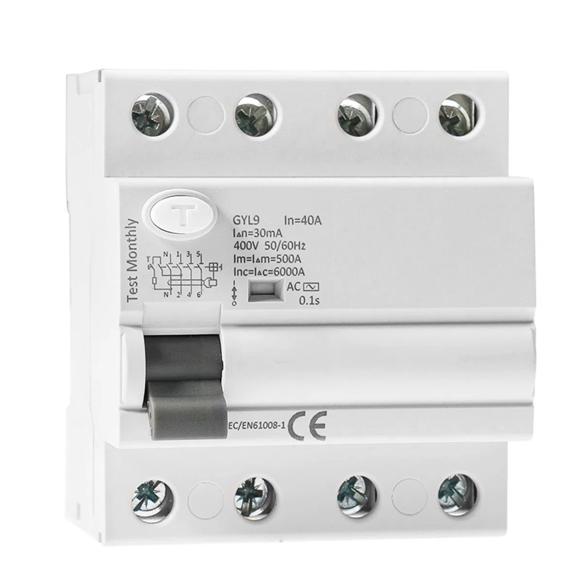 AC disjoncteur différentiel 4P 25A 40A 63A 80A 100A 300mA