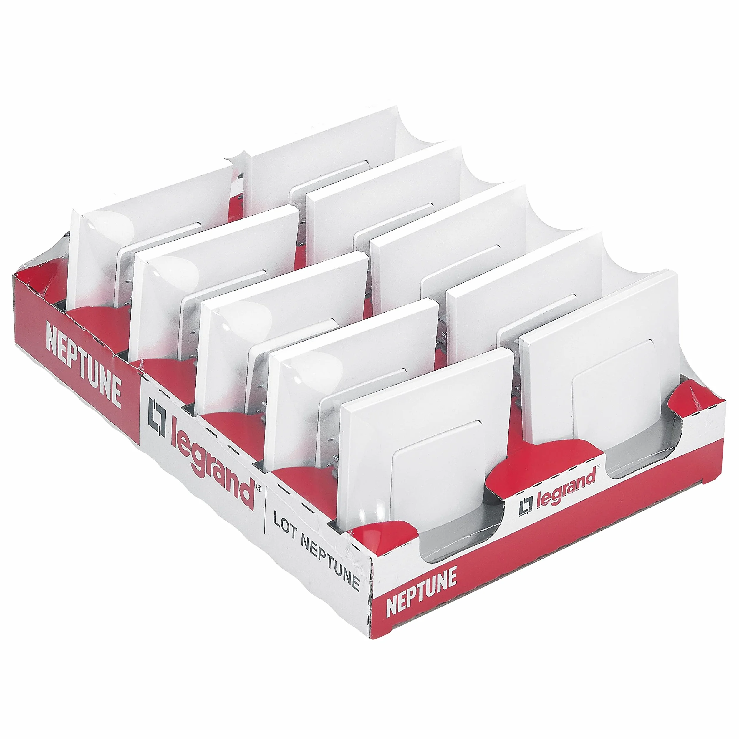 Legrand Interrupteur Neptune 10A Commande d'Éclairage Monobloc Blanc Lot de 10
