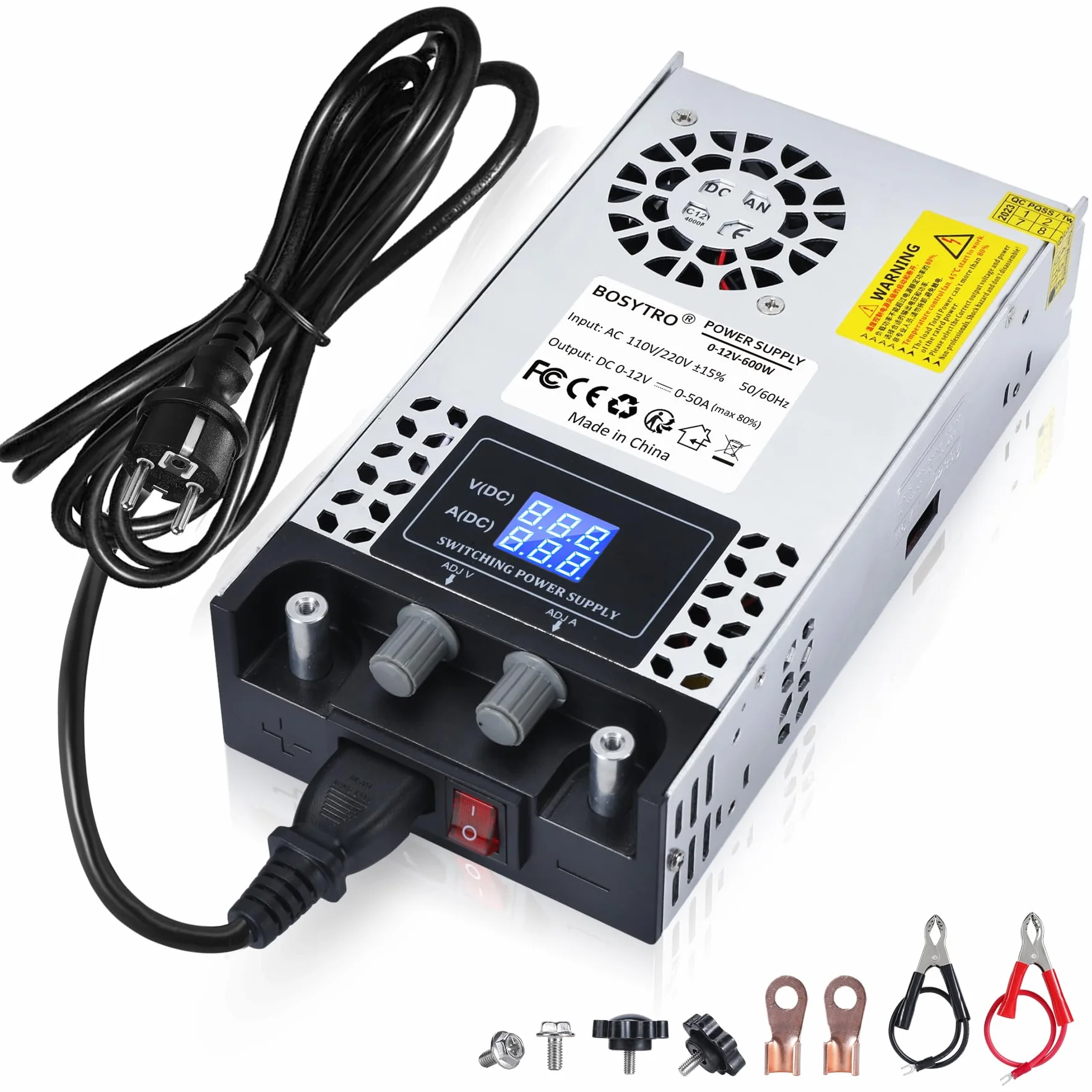 Alimentation réglable 0-12V 0-50A 600W Transformateur 220V 12V pour bande LED