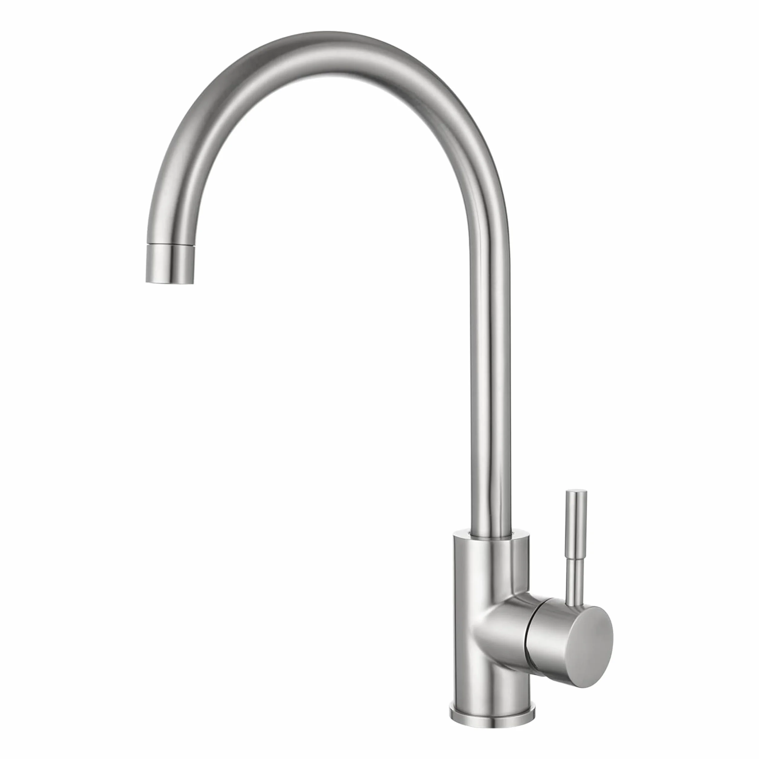 MELTA Mitigeur Évier Arc Élevé Acier Inoxydable Robinet Cuisine Pivotant 360° Levier Unique Chrome Poli