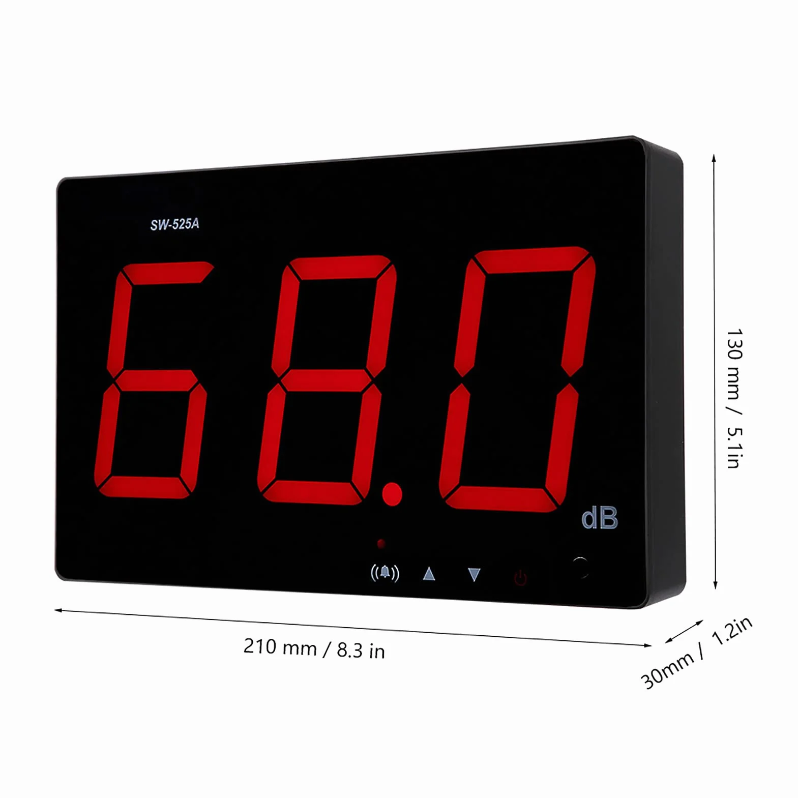 Compteur de Niveau Sonore Numérique SW-525A Mural 30dB-130dB DC5V Micro USB