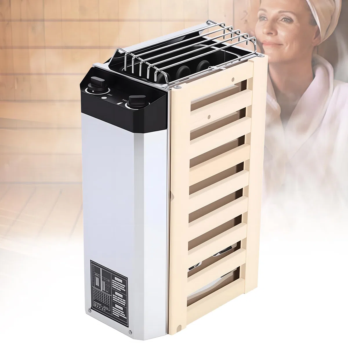 Poêle de sauna électrique 3,6 kW 220 V acier inoxydable chauffage à vapeur
