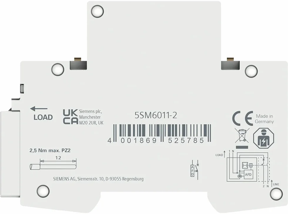 Siemens 5SM6011-2 Disjoncteur incendie 2 pôles