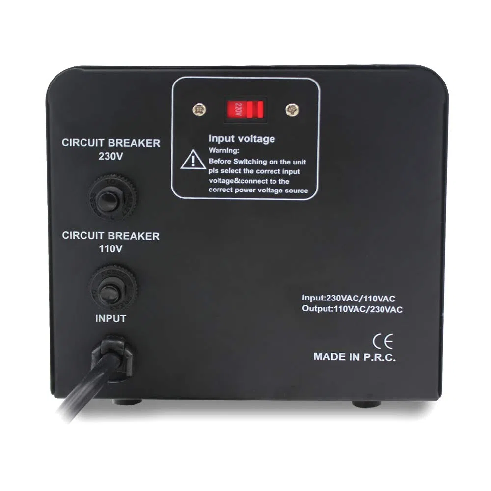 Cantonape Convertisseur de tension 2000VA 220V-110V Transformateur élévateur réducteur 2000W US Sortie 110V 120V 220V 230V