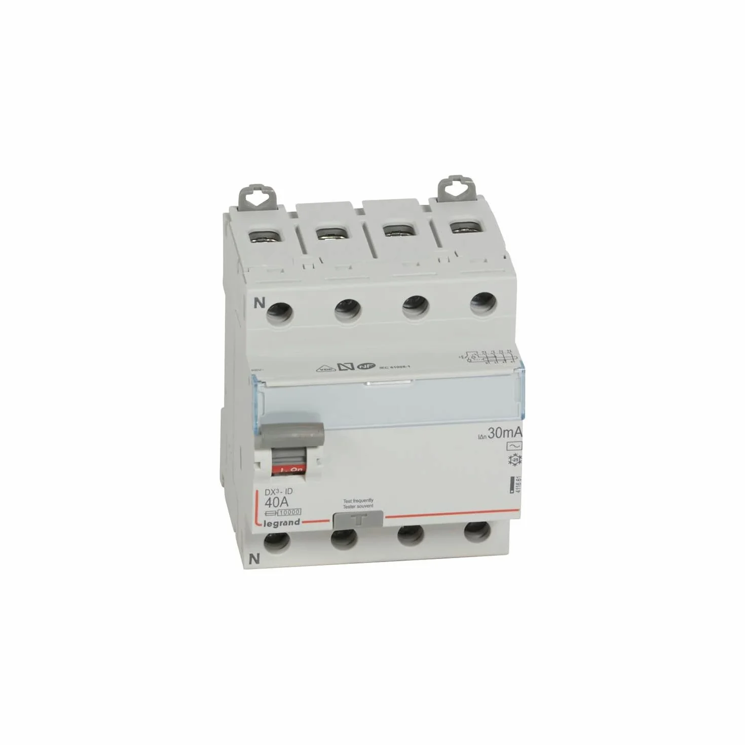 Legrand Interrupteur différentiel tétrapolaire 40A type AC 30mA 4 modules