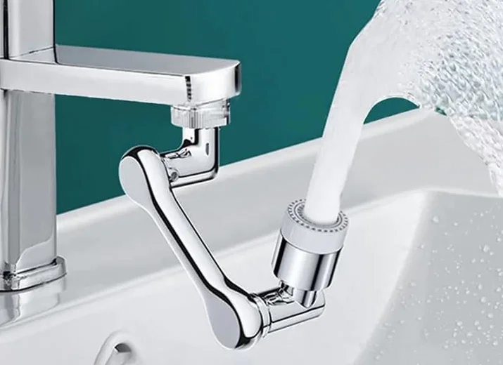 Extension Robinet Rotatif Multifonctionnel 1080° Acier Inoxydable Chrome