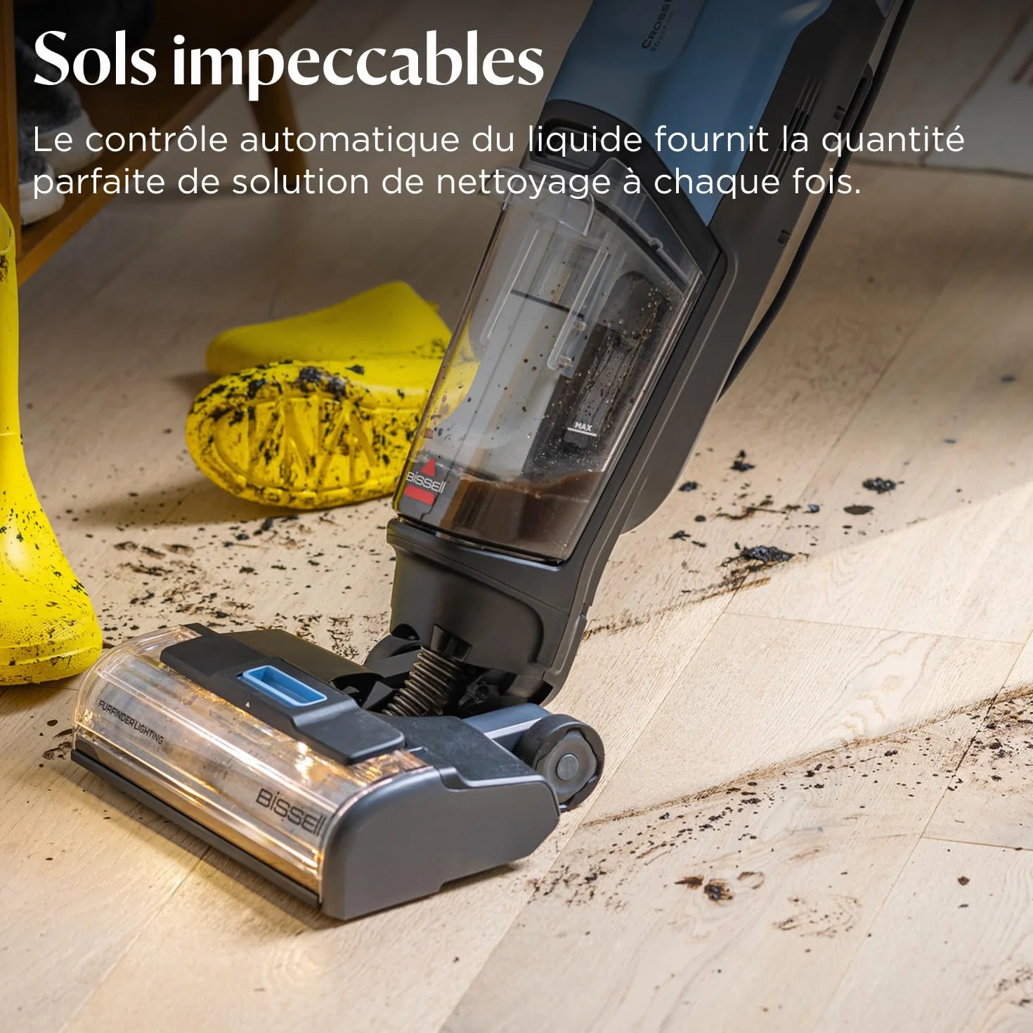 BISSELL CrossWave® EdgeFind 4159N, Aspirateur laveur multi-surfaces avec technologie ZeroGap™