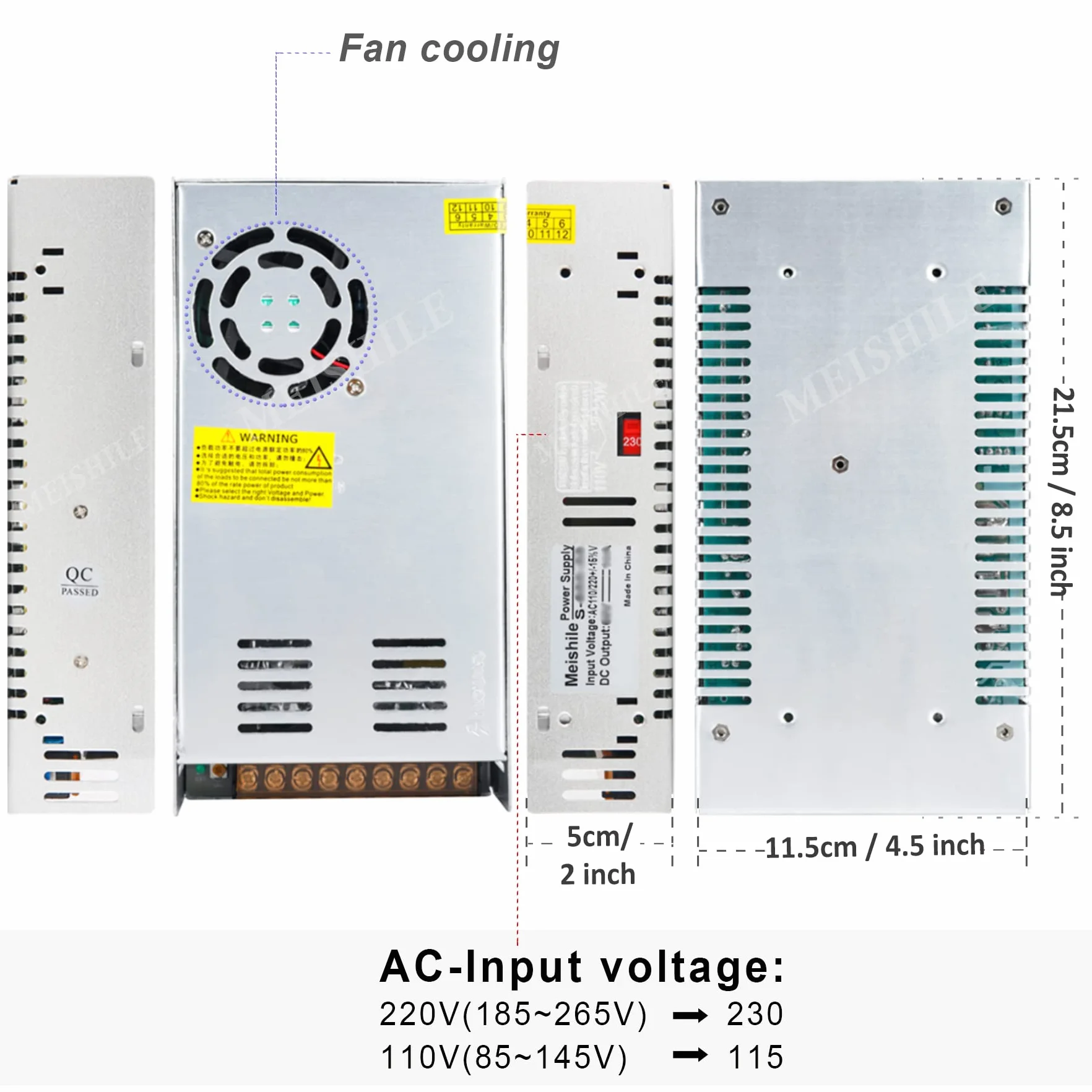Alimentation De Puissance 48V 10A 480W Convertisseur de Commutation 110/220V AC to DC