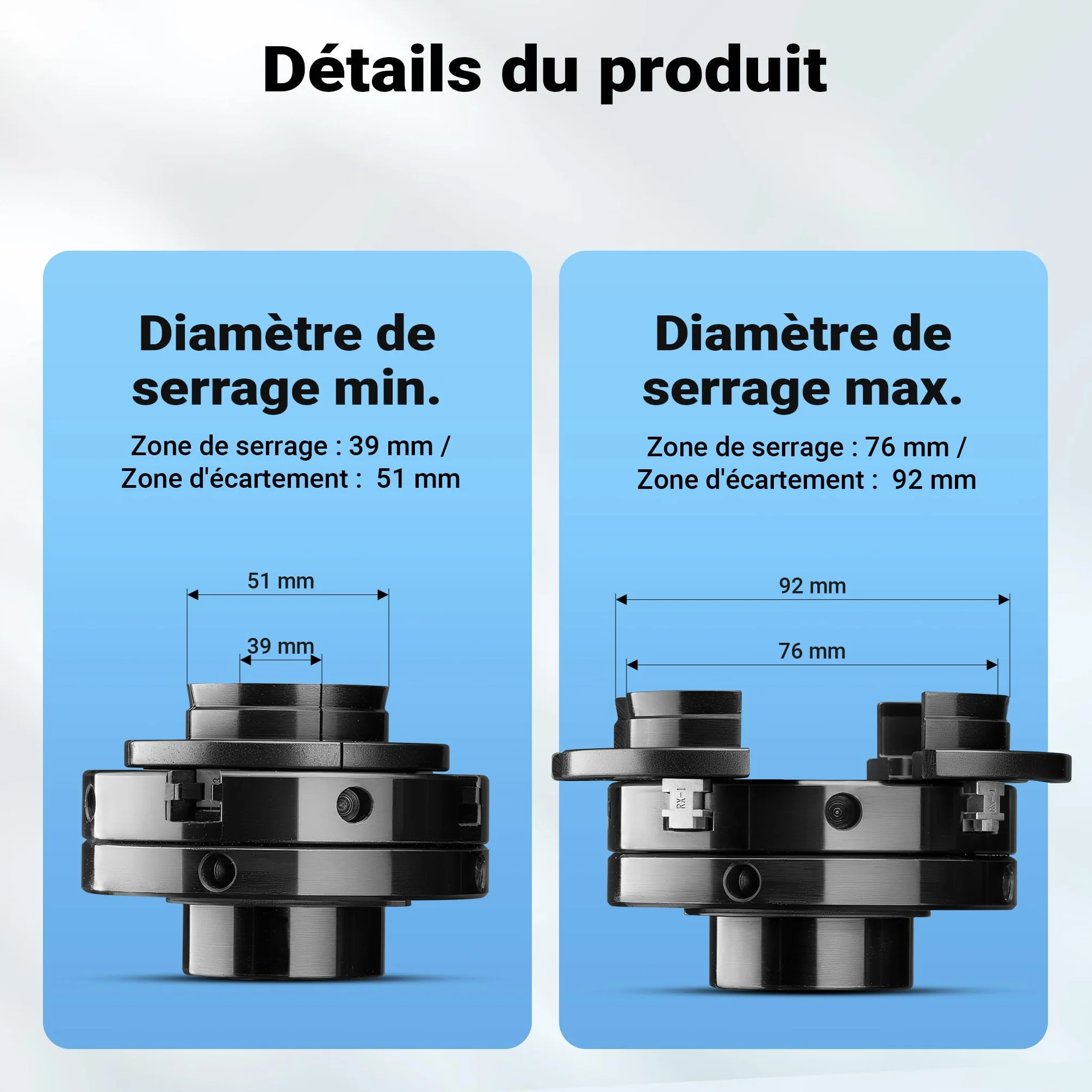 Wiltec Mandrin de rechange pour Tour à bois 550W Réglable 650-3800 tr/min Porte-outil