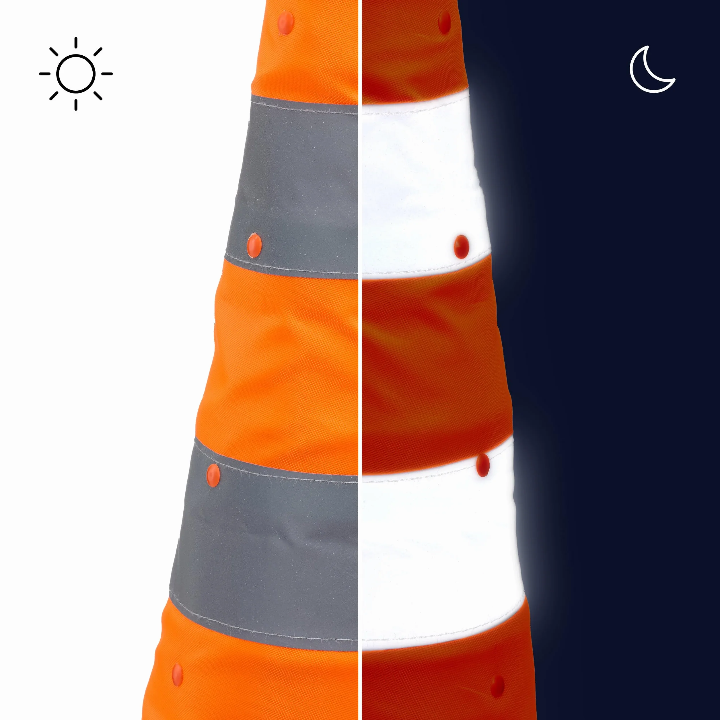 Relaxdays Cône de signalisation Lot de 4 Pliable 70 x 29 x 29 cm Orange