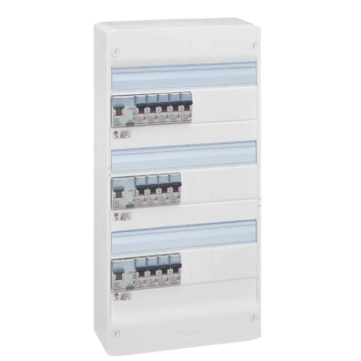 Legrand Tableau Électrique Pré-équipé 3 Rangées Drivia Disjoncteurs Interrupteurs Différentiels T5 Blanc Fabriqué France
