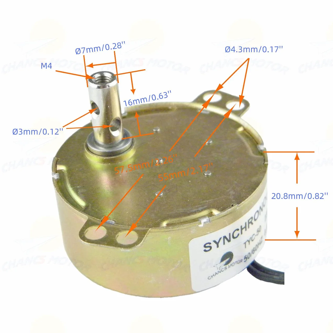CHANCS TYC-50 Moteur Synchrone Platine 60HZ 5-6RPM 220V 7mm