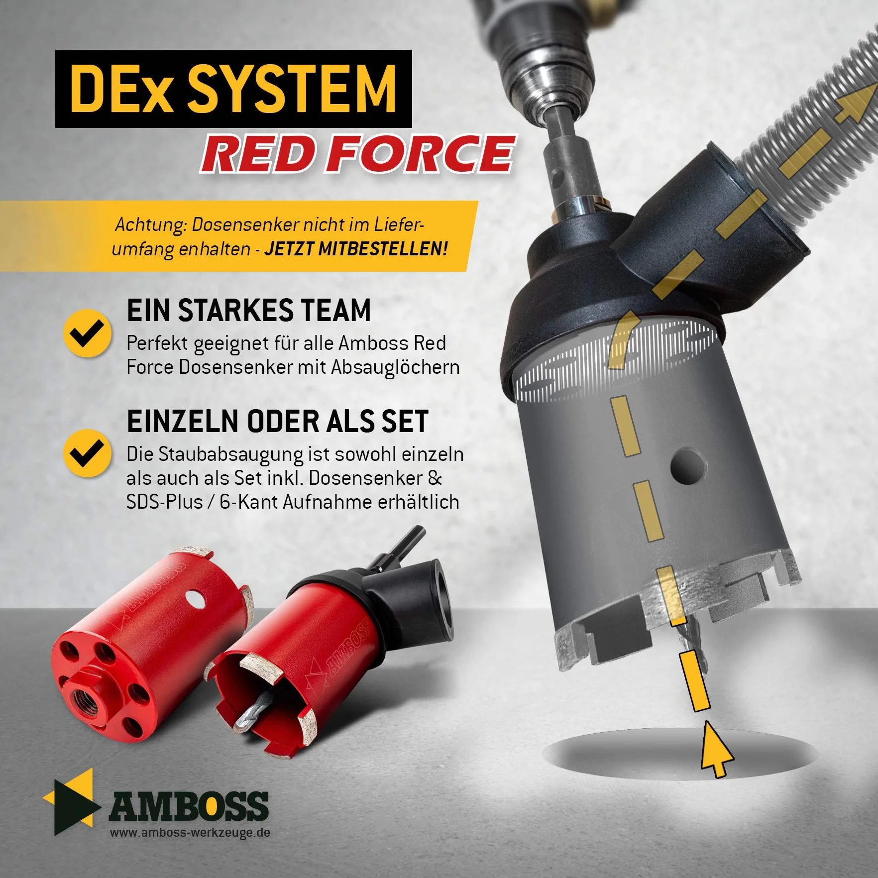 Kit d'aspiration pour carottier diamant Red Force