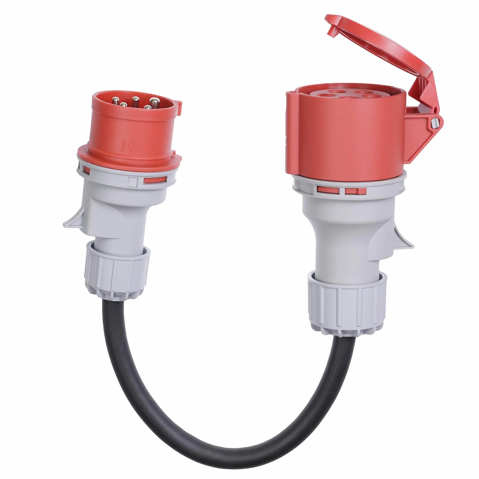 Adaptateur CEE fiche 16A vers prise 32A triphasé 5 broches IP44