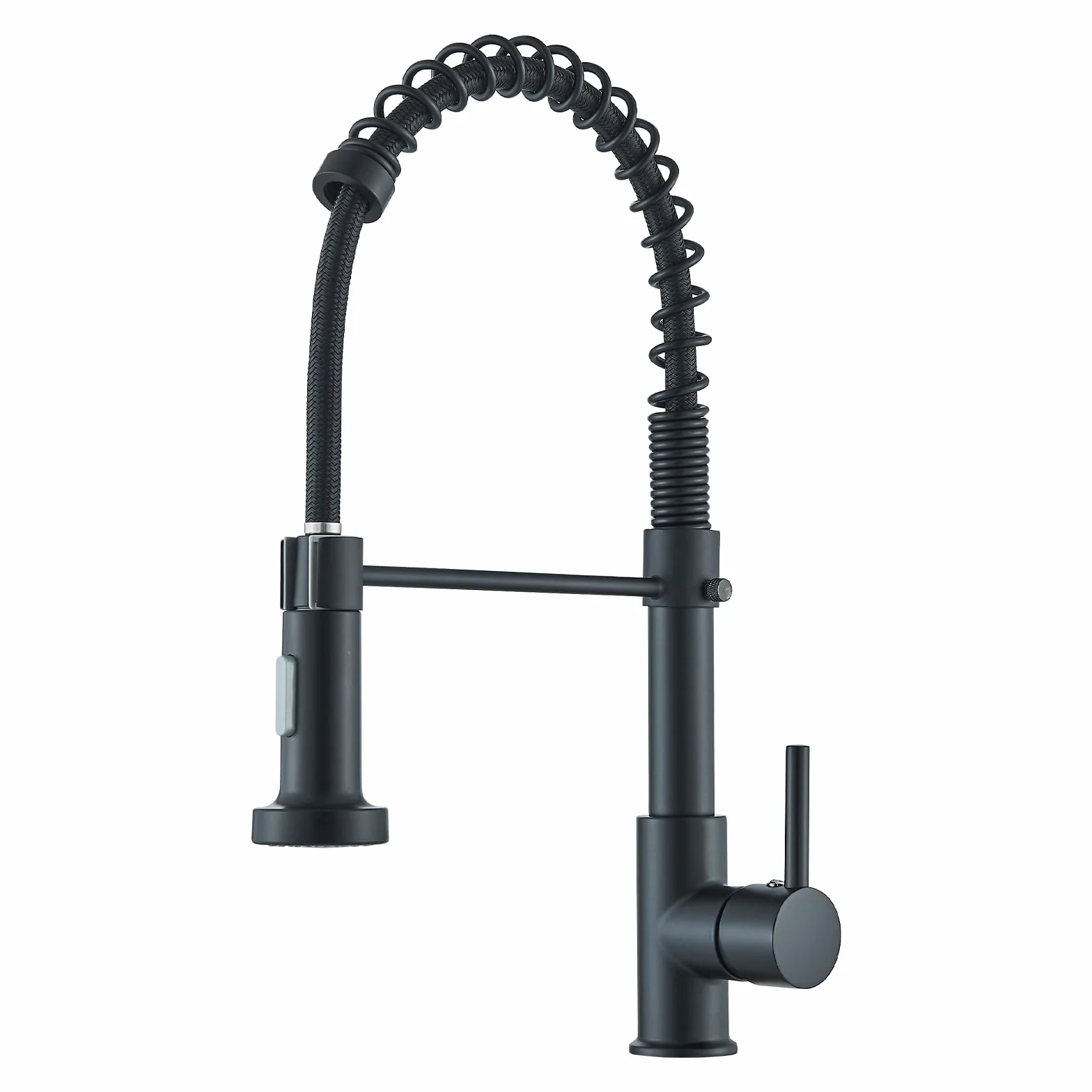 Robinet Cuisine Noir Pivotant 360° Mitigeur 2 Modes Pulvérisation Évier Arc Élevé Laiton