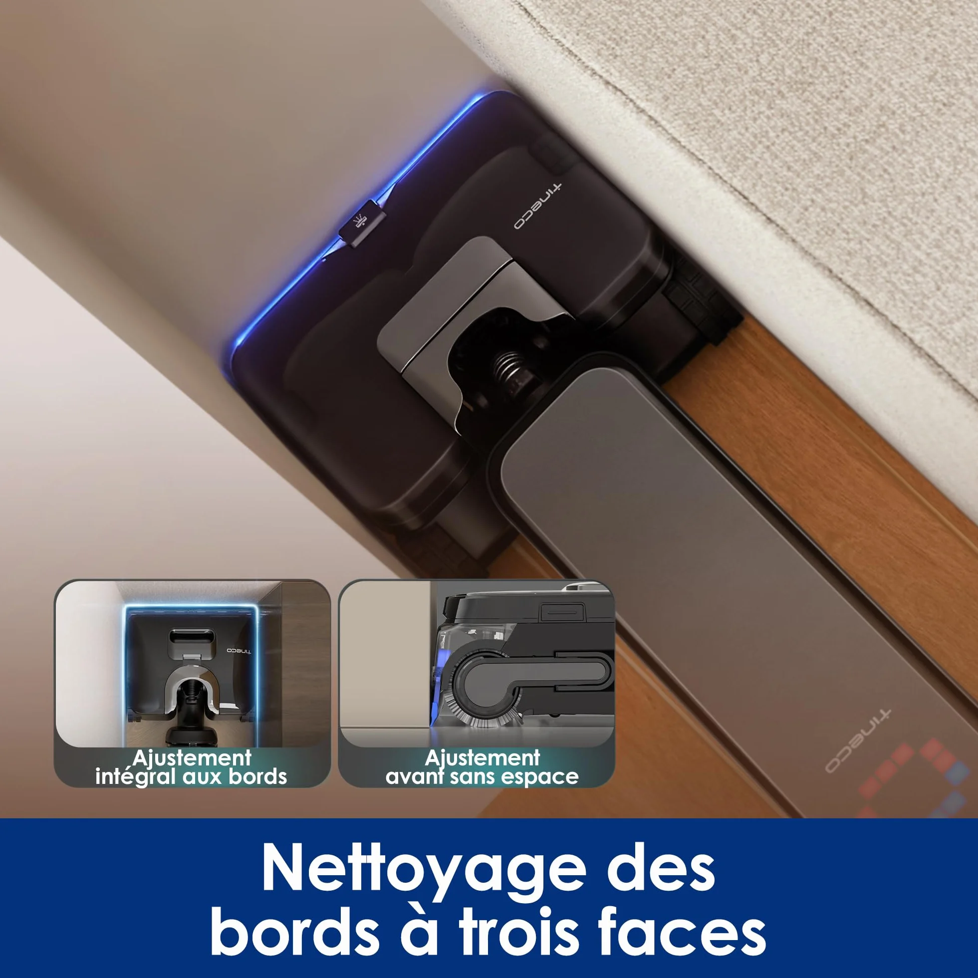 Tineco Floor One S9 Scientist Aspirateur Laveur StreakFree HydroBurst SmoothDrive 360° Anti-emmêlement DualBlock FlashDry 85°C autonomie 80min Nettoyage Bords 3 Faces 180° à Plat