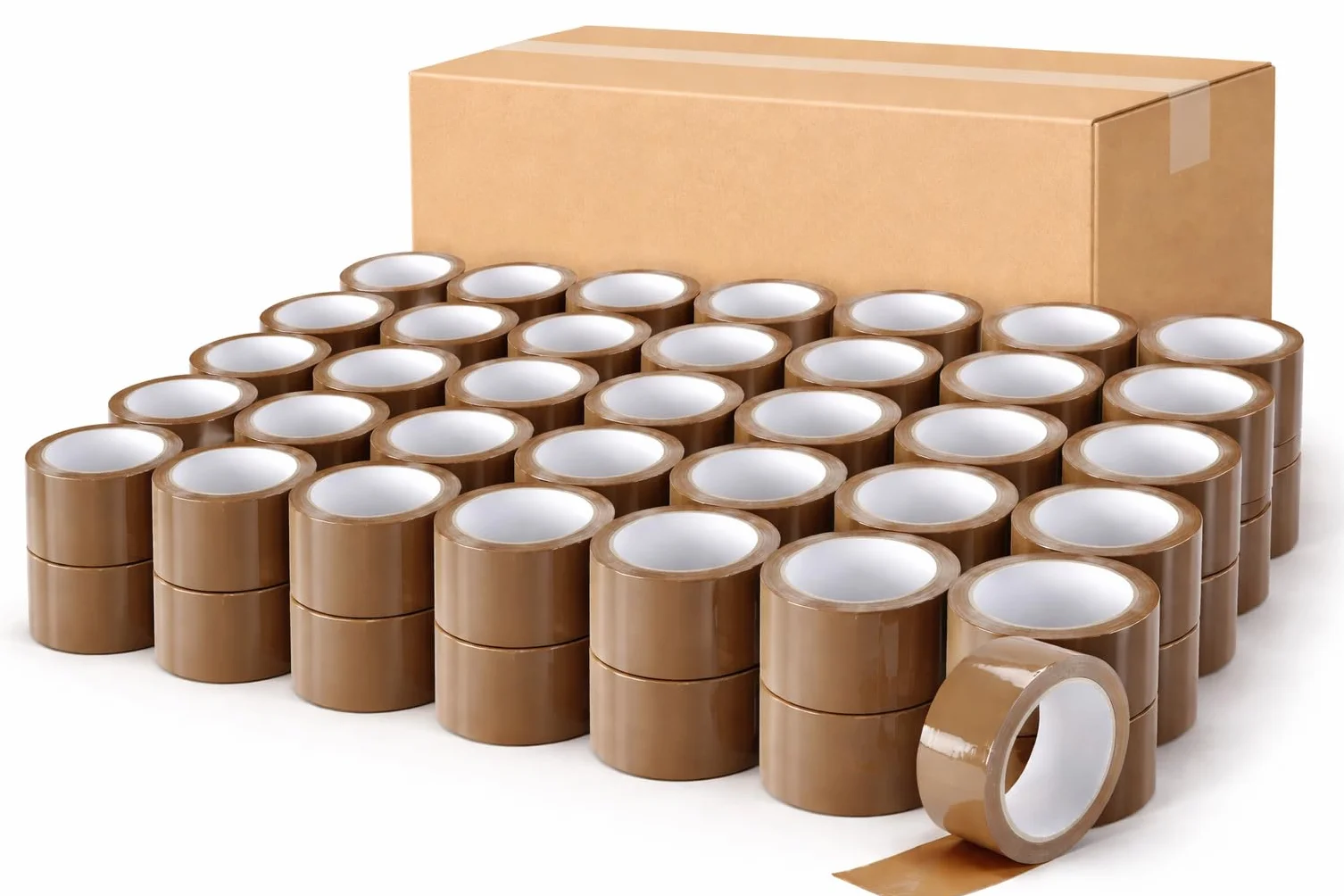 Ruban Adhésif Marron 48 mm x 100 m 48 Microns Ruban d’Emballage Fort pour Cartons