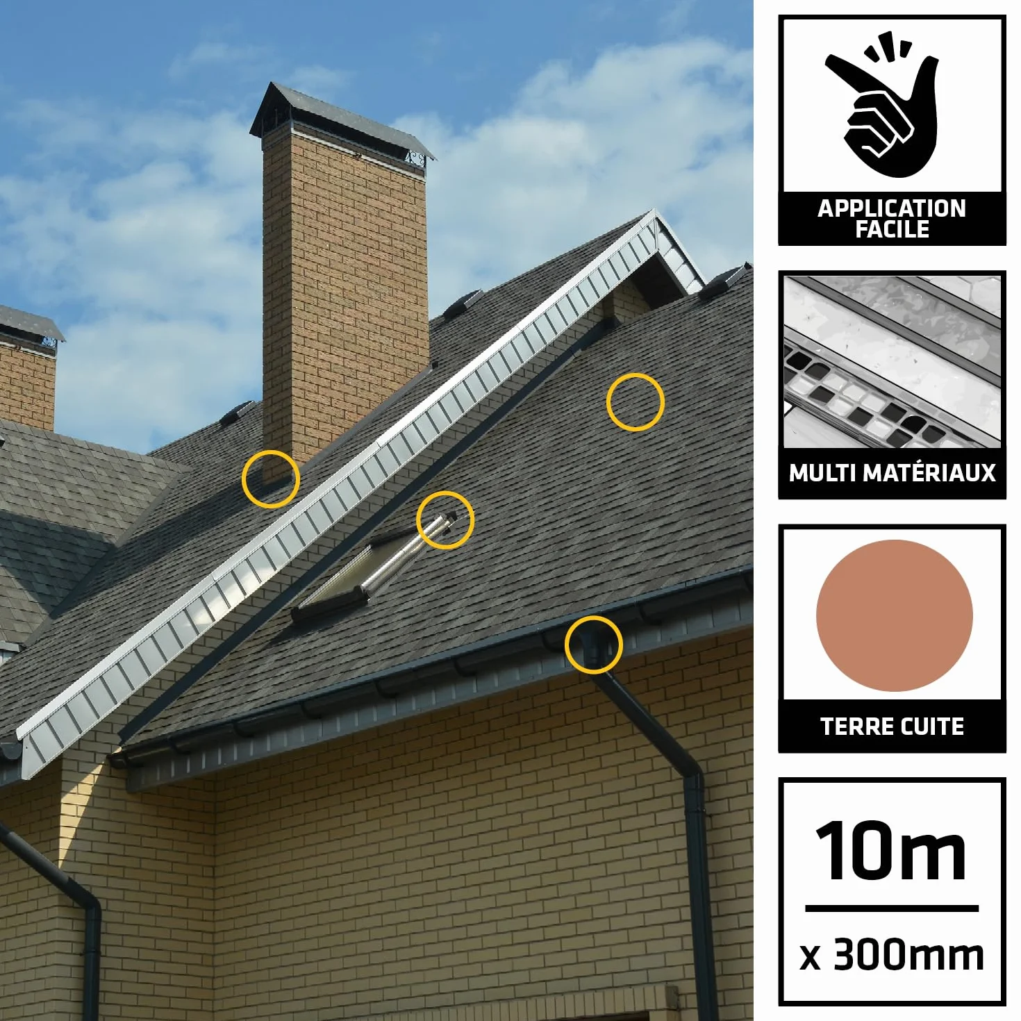 SIKA Multiseal Bande d'étanchéité autocollante 300mm x 10m Terre Cuite Résistant aux UV