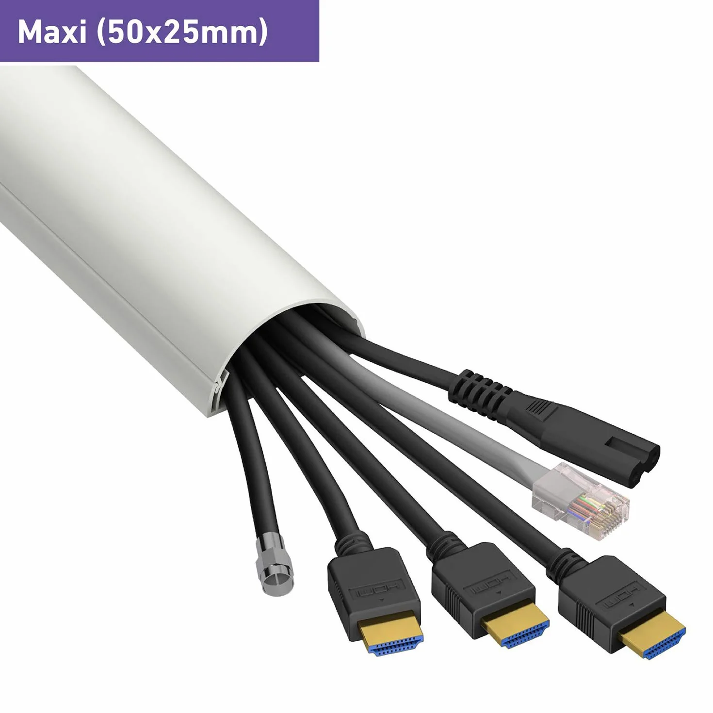 D-Line TV-Drop Trunking 1D5025W/EH 1 m 50 x 25 mm White
