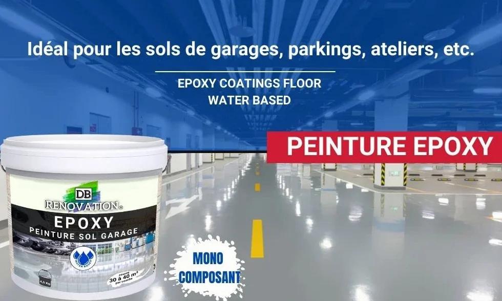 Peinture Résine Epoxy sol béton Garage Gris fenêtre 4,5KG Trafic intense Etanche
