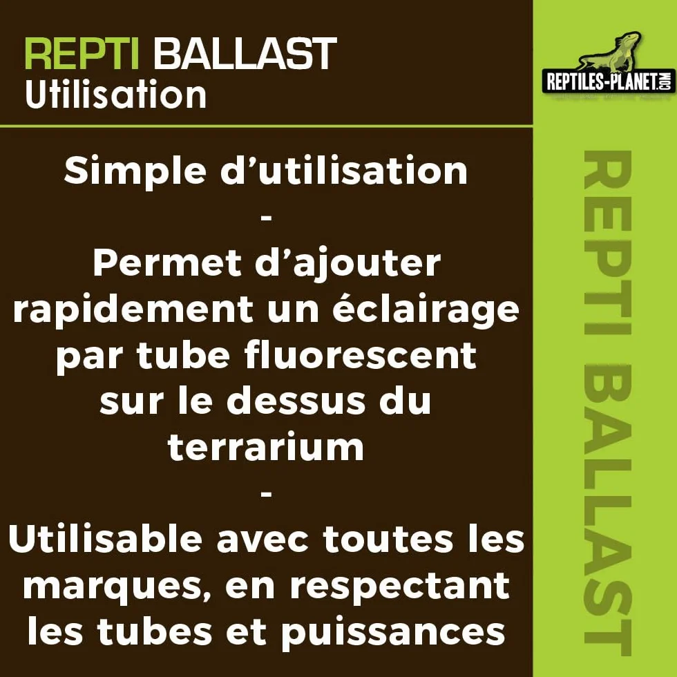 Reptiles Planet Repti Ballast Tube Fluorescent T8 15-40 W Noir