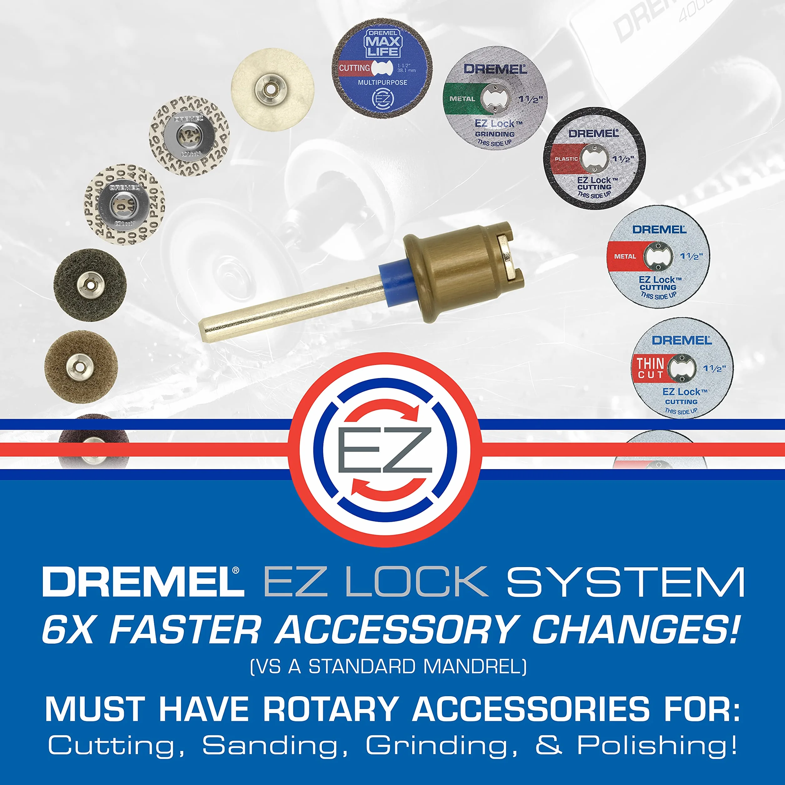 Kit d'accessoires Dremel 710-08 160 pièces pour outils rotatifs EZ Lock 1/8" - coupe, polissage, ponçage