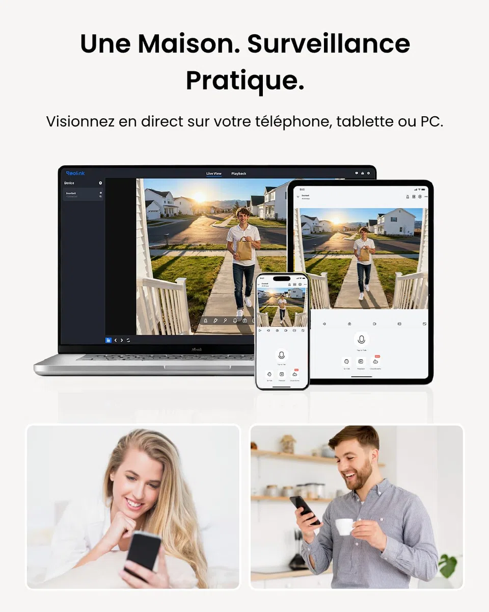 Reolink 5MP Sonnette Vidéo PoE Caméra avec Chime, Vue 3:4 Tête aux Pieds, Audio Bidirectionnel, Détection Colis/Personne, Étanche, Alertes Intelligentes, Compatible NVR (Filaire, Version 2024)