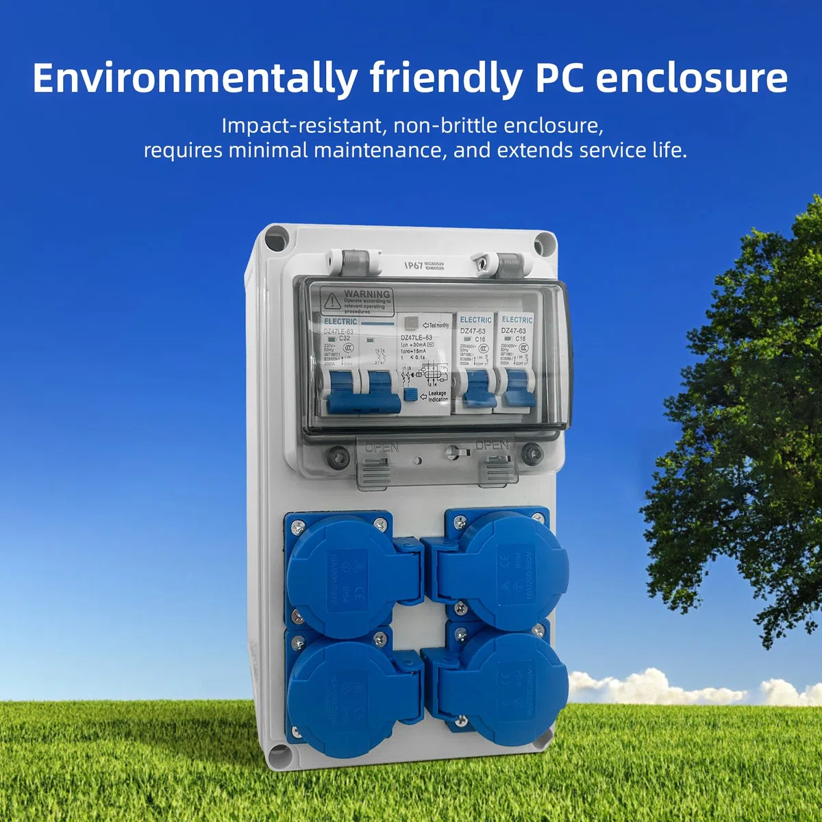 Coffret Électrique de Chantier 230 V IP67 avec Disjoncteur 16 A