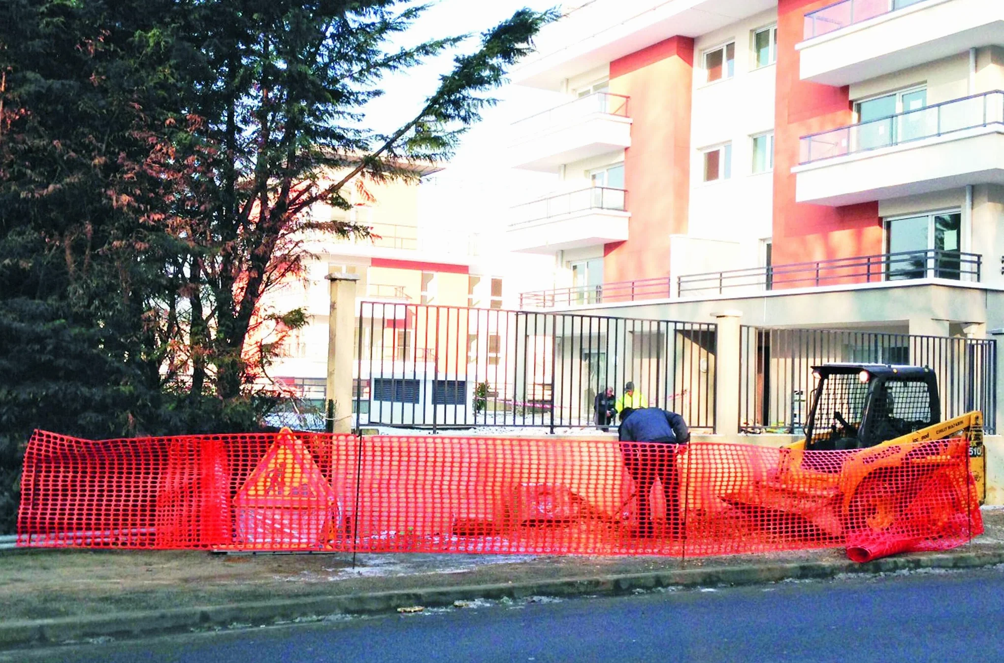 Grillage de chantier orange