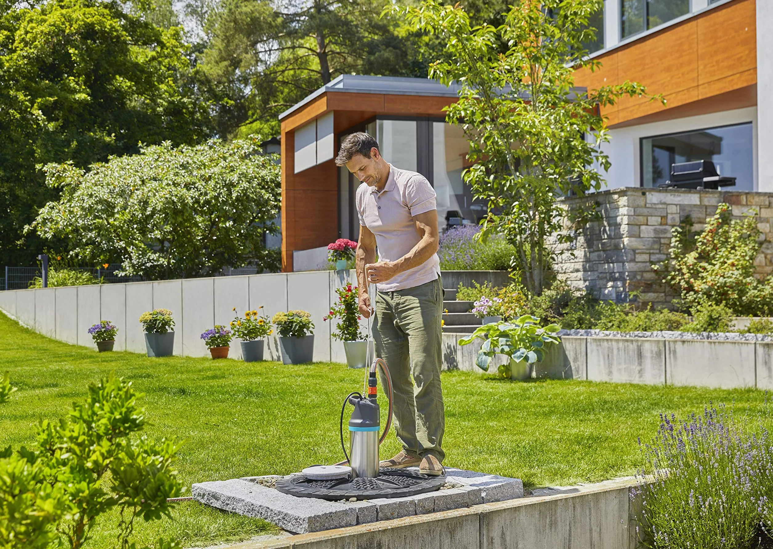 GARDENA Pompe immergée d'arrosage 6100/5 inox auto 1100W 6100 L/h 17m Acier Inoxydable