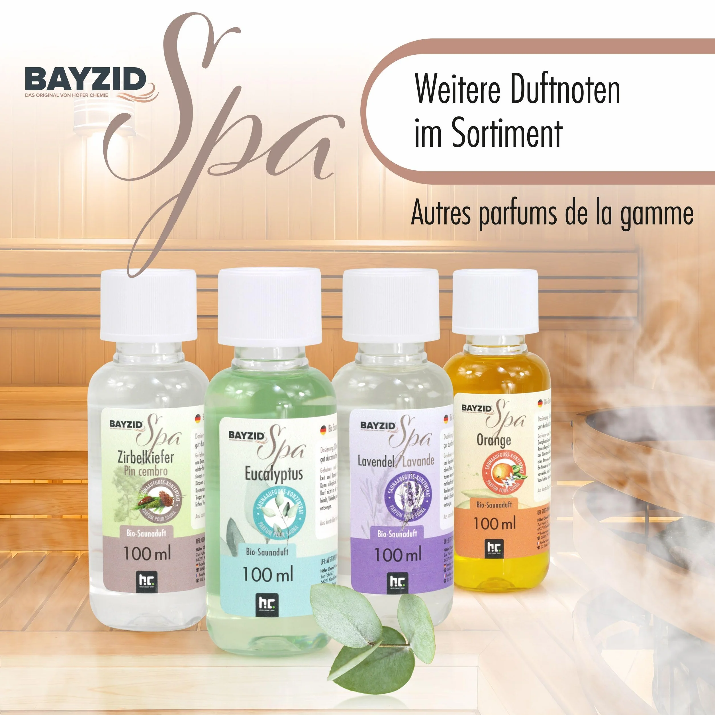 BAYZID® Spa Parfum Sauna Eucalyptus concentré d'infusion 1 L