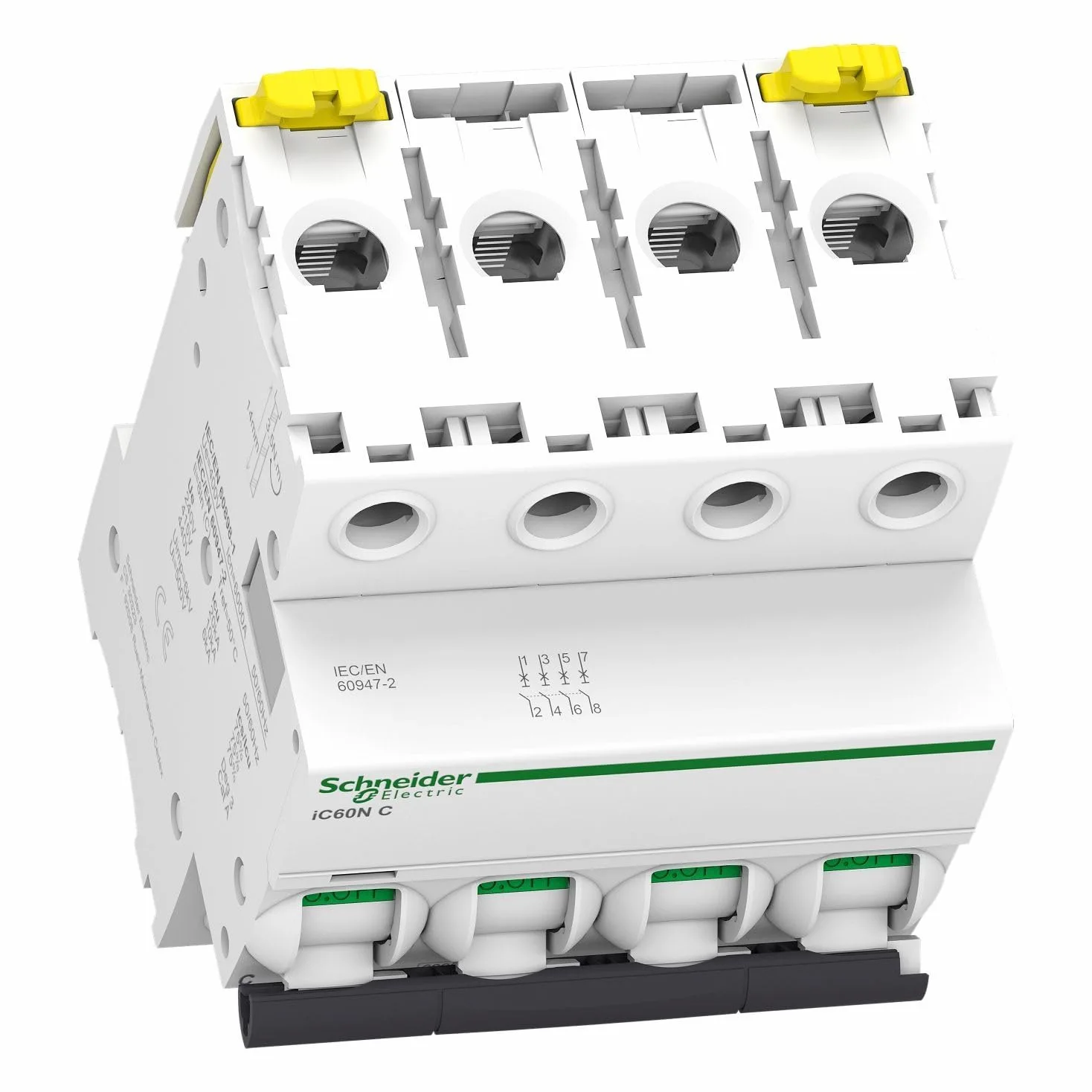 Schneider Electric Acti9 IC60N disjoncteur 4P 32A courbure C 50/60Hz 85x72x78.5mm Blanc