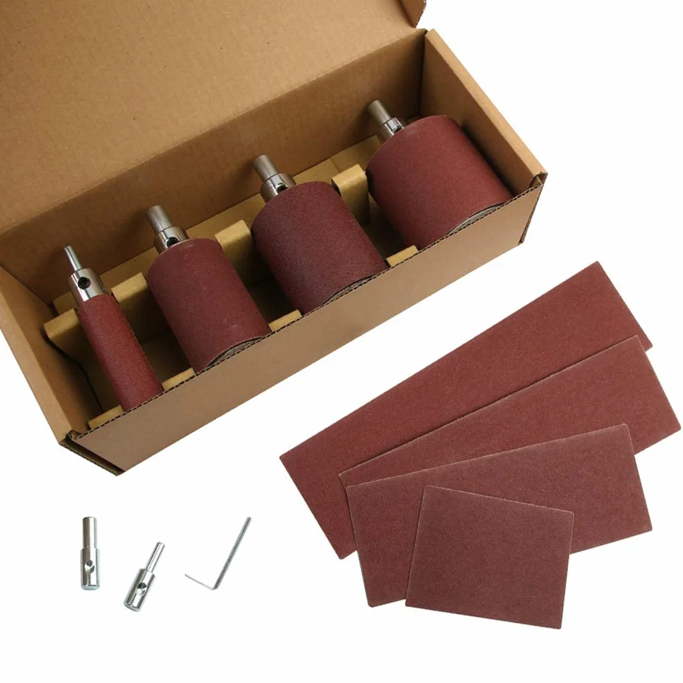 Lot de 4 cylindres de ponçage pour perceuse O'SKOOL