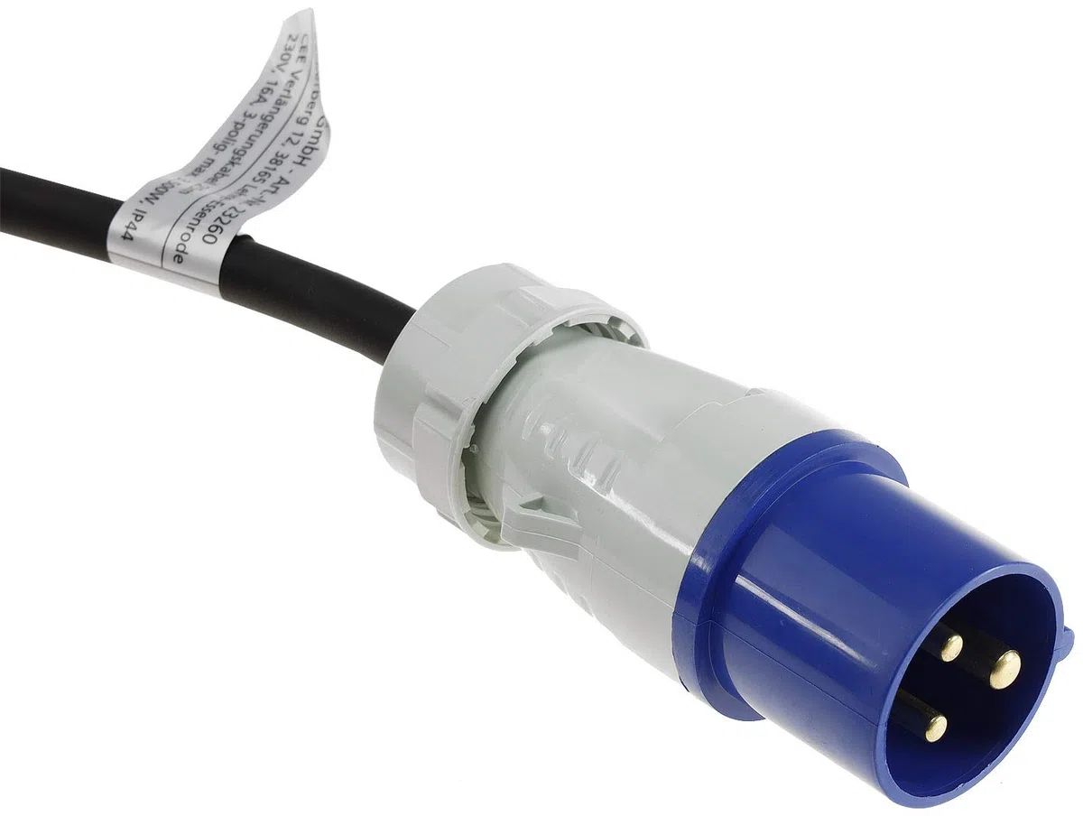 Rallonge CEE 25 m IP44 230 V H07RNF 3G2,5 Prise avec couvercle de protection